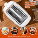 2-Slice Mini Bread Toaster with 6 Browning Levels, Wide Slots, Reheat/Defrost & Removable Crumb Tray