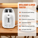 2-Slice Mini Bread Toaster with 6 Browning Levels, Wide Slots, Reheat/Defrost & Removable Crumb Tray