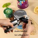 Professional Manual Can Opener (Stainless Steel) – Smooth Cut Can & Bottle Opener with Non-Slip Handle