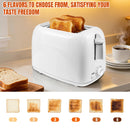2-Slice Mini Bread Toaster with 6 Browning Levels, Wide Slots, Reheat/Defrost & Removable Crumb Tray