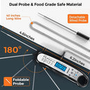 Digital Meat Thermometer with Dual Probes (Instant Read + Oven Probe)
