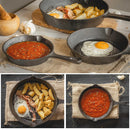 3-Piece Cast Iron Skillet Set (16/20/26cm) — Non-Stick Frying Pans for Gas & Induction