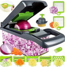 14-in-1 Multifunction Vegetable Chopper & Slicer Set (Stainless Steel Blades) – Dicer, Grater & Food Prep Tool