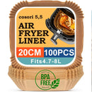 Air Fryer Parchment Paper Liners (20cm Square) – Oilproof, Waterproof & Heat-Resistant Sheets (Up to 428°F/220°C)