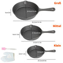 3-Piece Cast Iron Skillet Set (16/20/26cm) — Non-Stick Frying Pans for Gas & Induction