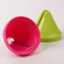 Pink and Green mini spiral vegetable shredder tool with stainless steel cutting teeth