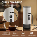 Portable coffee machine USB Type C quick charging with support for computer car charger and power bank charging