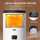 Portable coffee machine wireless heating showing hot water heating window exhaust port and water pump for brewing hot coffee anytime